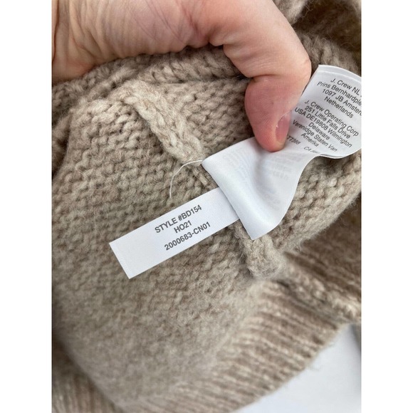J Crew XXS Button-shoulder heathered crewneck sweater Wool Blend Brown B5-06 - Picture 6 of 8